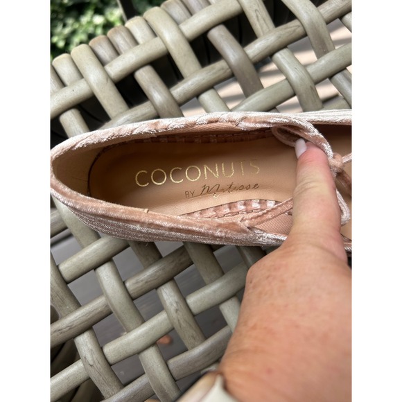 NEW Coconuts by‎ Matisse Gerry Ballet Flats Velvet Tan Ribbon Tie Size 7 - Picture 3 of 10